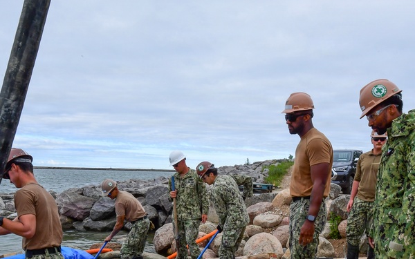 Amphibious Construction Battalion 1 begins to finalize Boat Ramp Construction during BALTOPS 2026