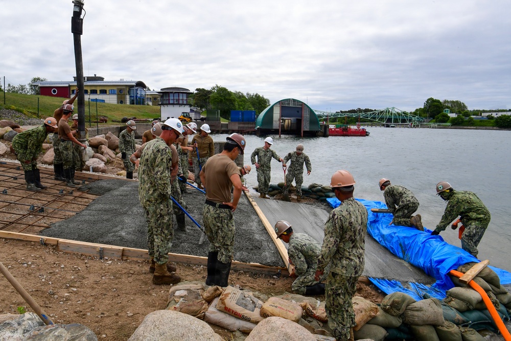 Amphibious Construction Battalion 1 begins to finalize Boat Ramp Construction during BALTOPS 2026