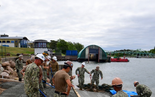 Amphibious Construction Battalion 1 begins to finalize Boat Ramp Construction during BALTOPS 2026