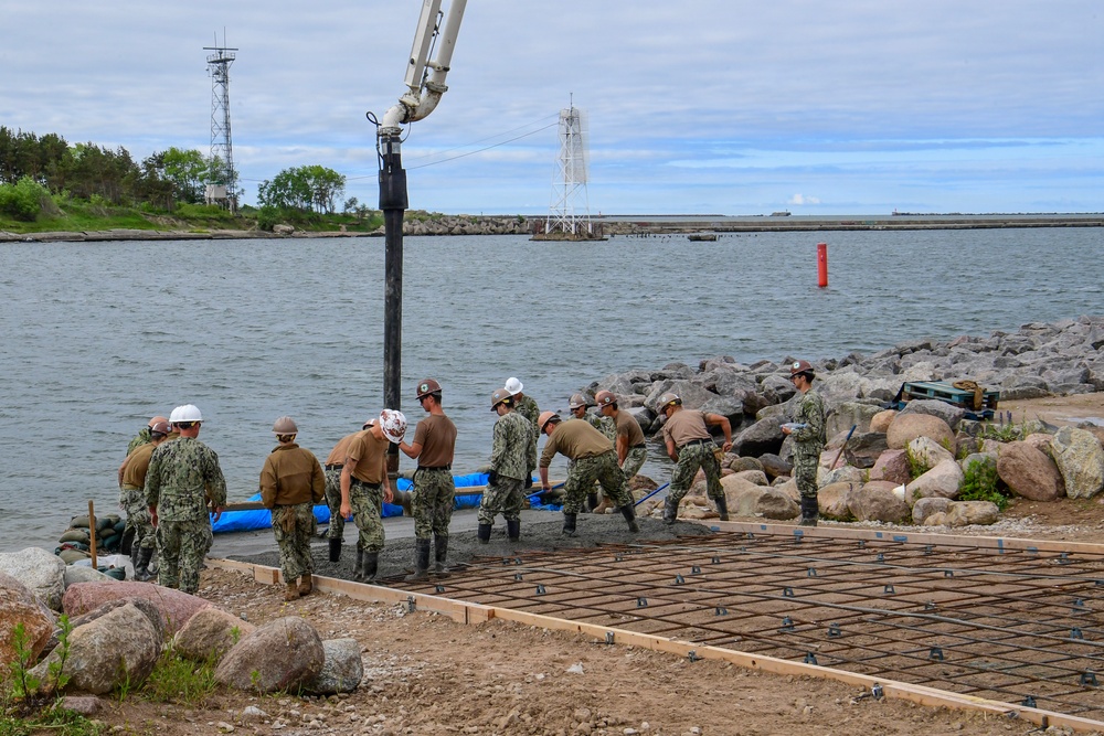 Amphibious Construction Battalion 1 begins to finalize Boat Ramp Construction during BALTOPS 2026