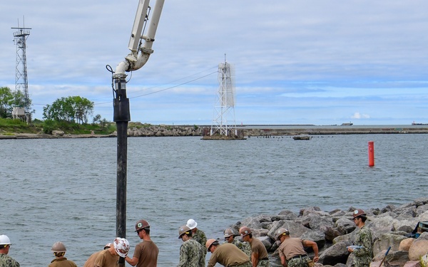 Amphibious Construction Battalion 1 begins to finalize Boat Ramp Construction during BALTOPS 2026