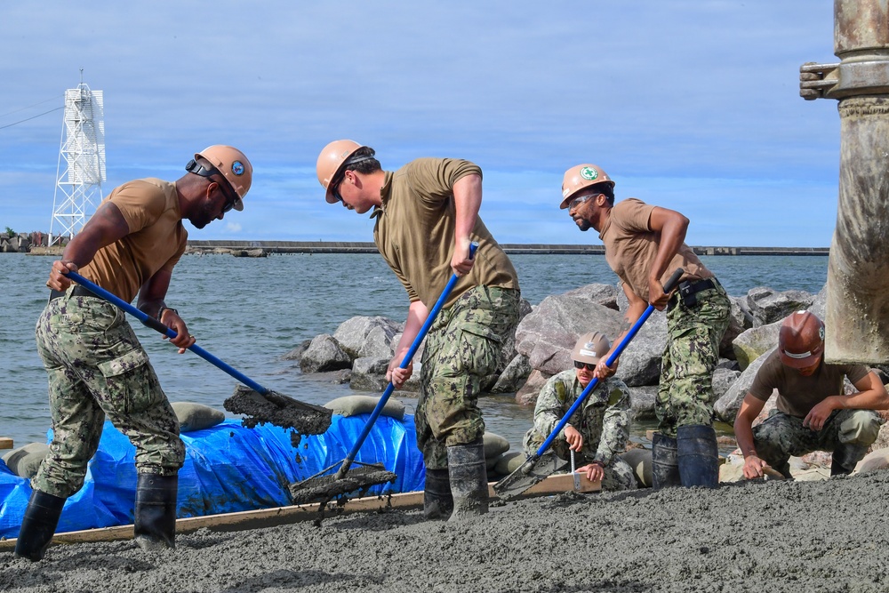 Amphibious Construction Battalion 1 begins to finalize Boat Ramp Construction during BALTOPS 2026