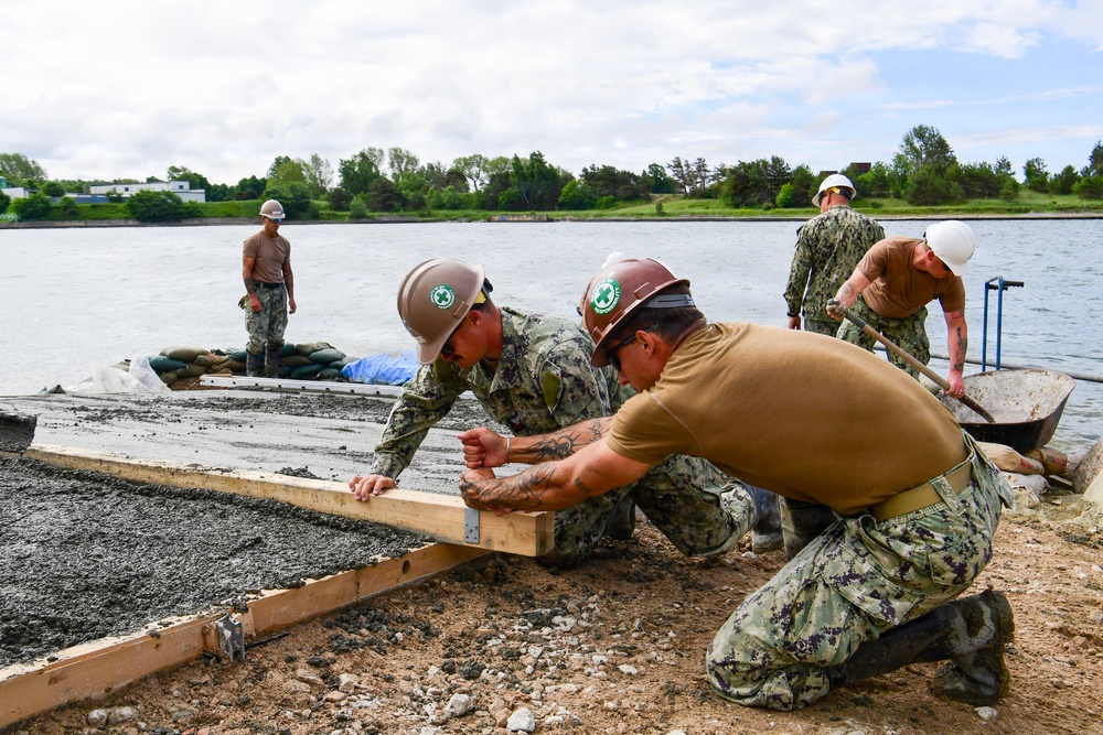 Amphibious Construction Battalion 1 begins to finalize Boat Ramp Construction during BALTOPS 2026