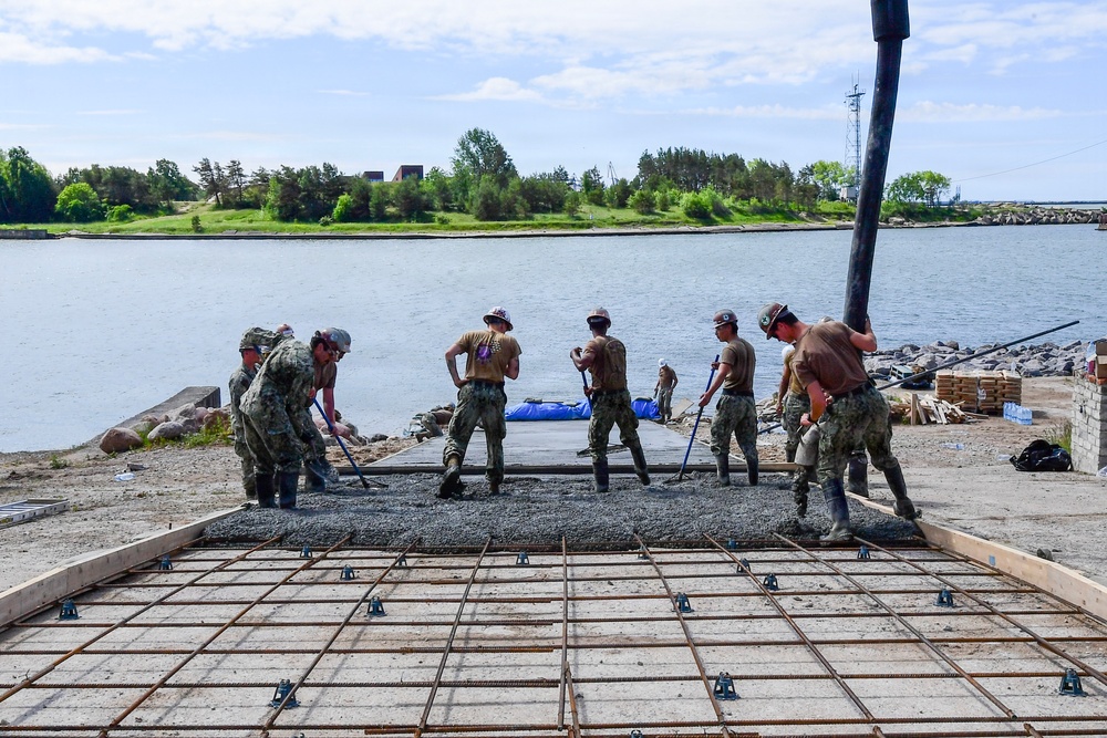 Amphibious Construction Battalion 1 begins to finalize Boat Ramp Construction during BALTOPS 2026