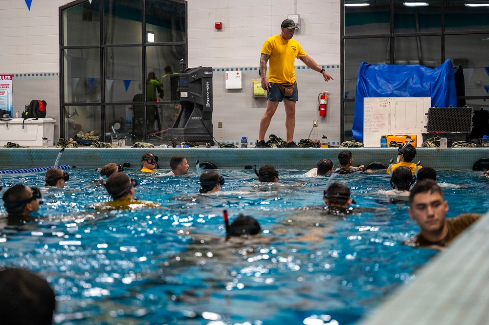 Navy students learn water survival