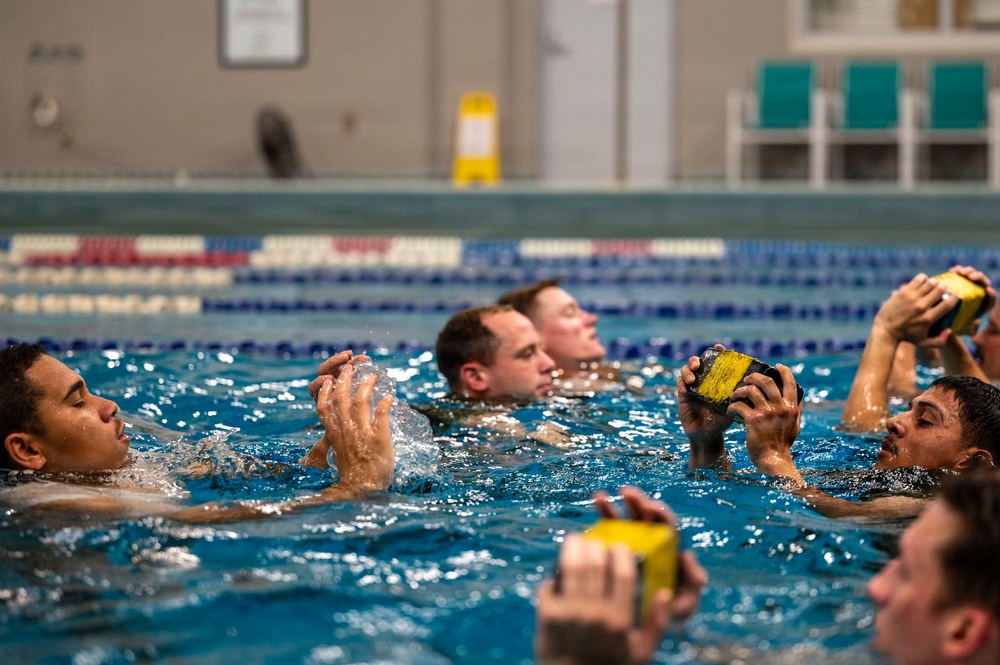Navy students learn water survival