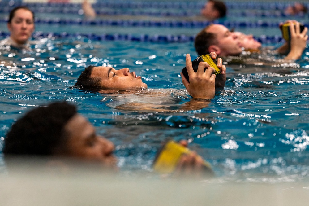 Navy students learn water survival