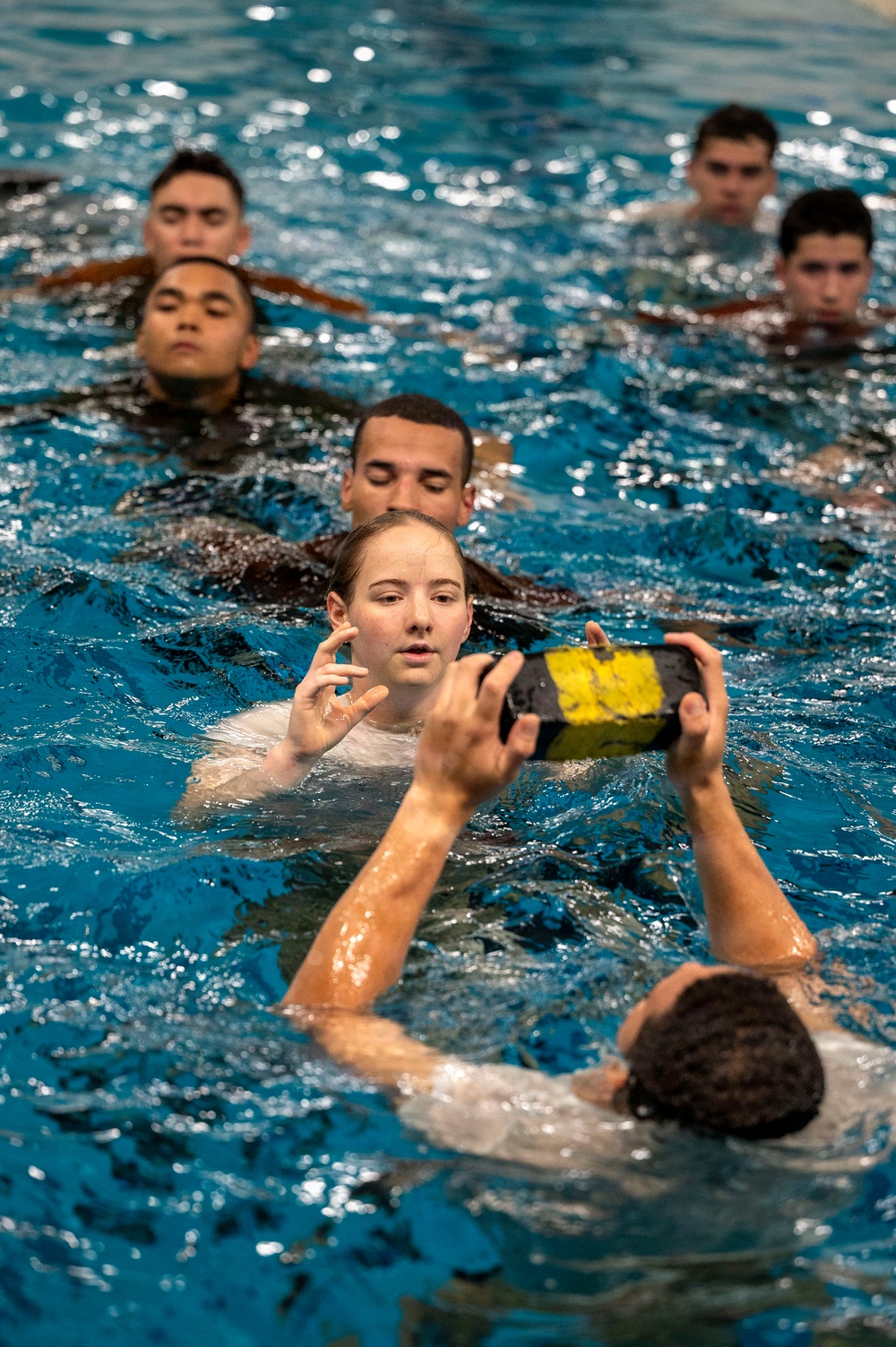 Navy students learn water survival