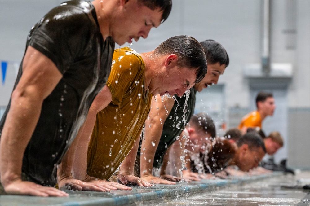 Navy students learn water survival