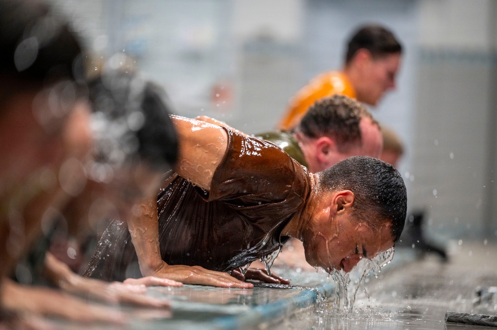 Navy students learn water survival