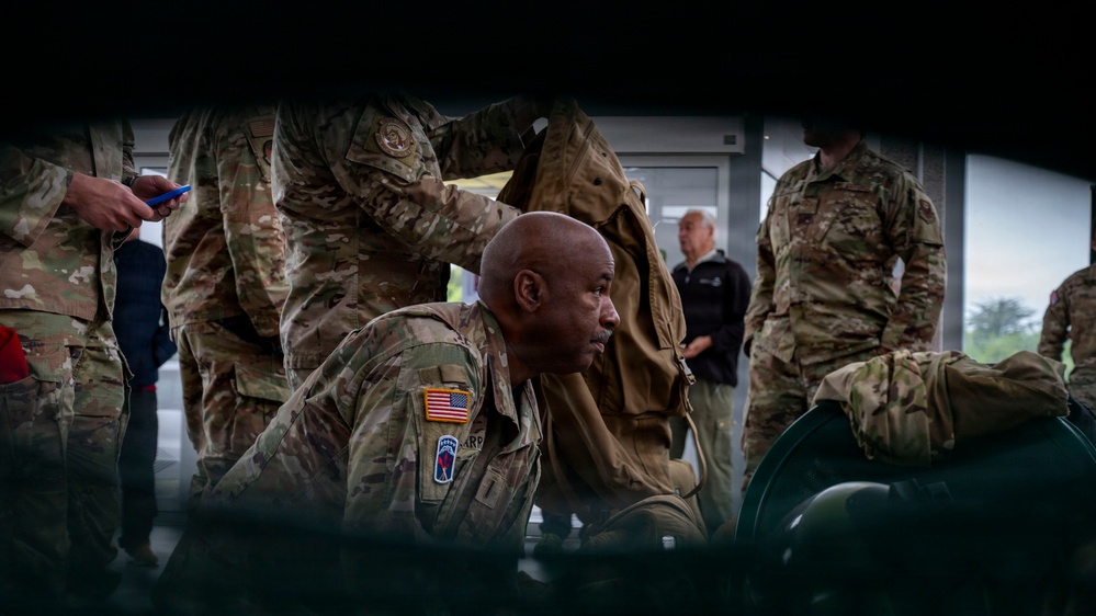 U.S. service members prep for airborne ops down Saint Lõ