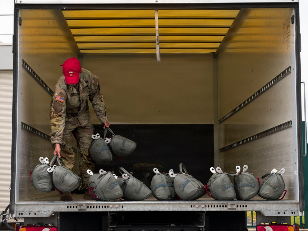 U.S. service members prep for airborne ops down Saint Lõ