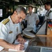 Vice Adm. Doug Perry, Commander, U.S. 2nd Fleet , conducts a visit aboard the FS Aconit (F713).