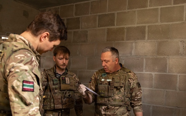 Day 2: U.S. and British Army medics train together during close-quarters battle drills