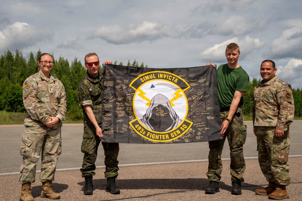 493 FGS gift Finnish air force commemorative unit flag