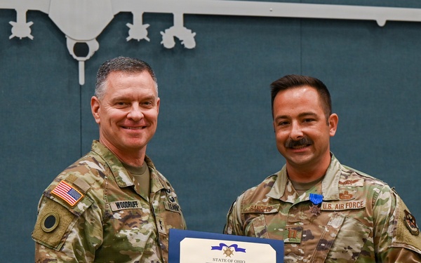 178th Wing Airman receives Ohio Cross for lifesaving actions