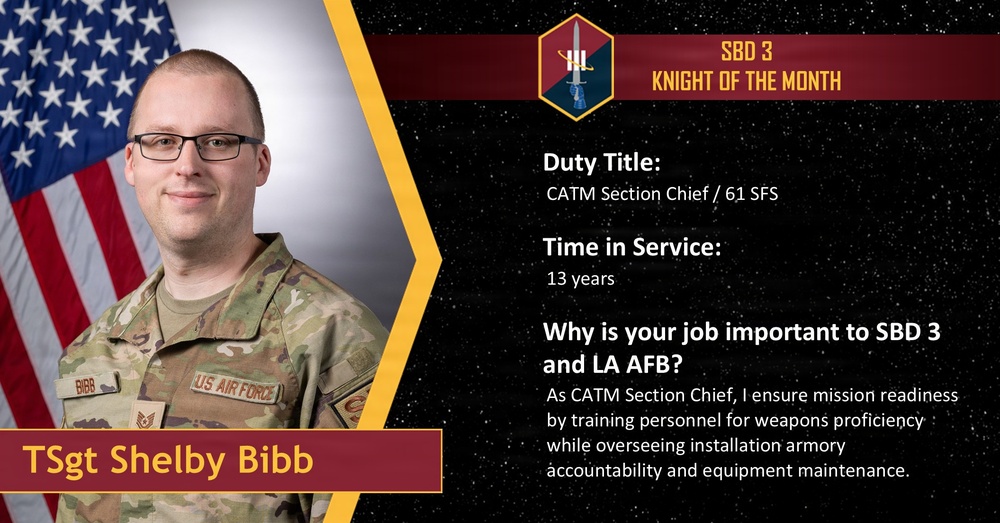 May 2026 Knight of the Month TSgt Bibb