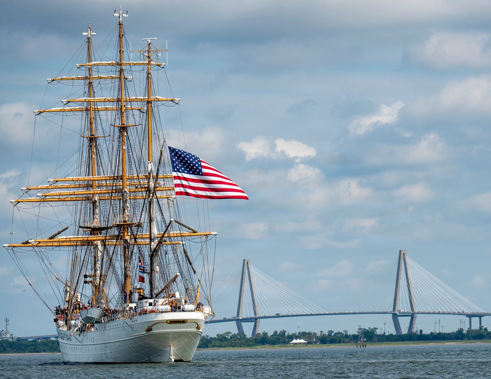 USCGC Eagle sails into Charleston