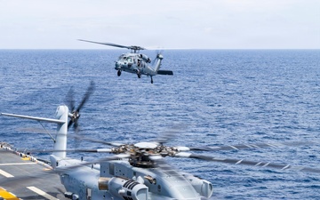 26th Marine Expeditionary Unit's Type Commander's Amphibious Training | CH-53K Cross-Deck