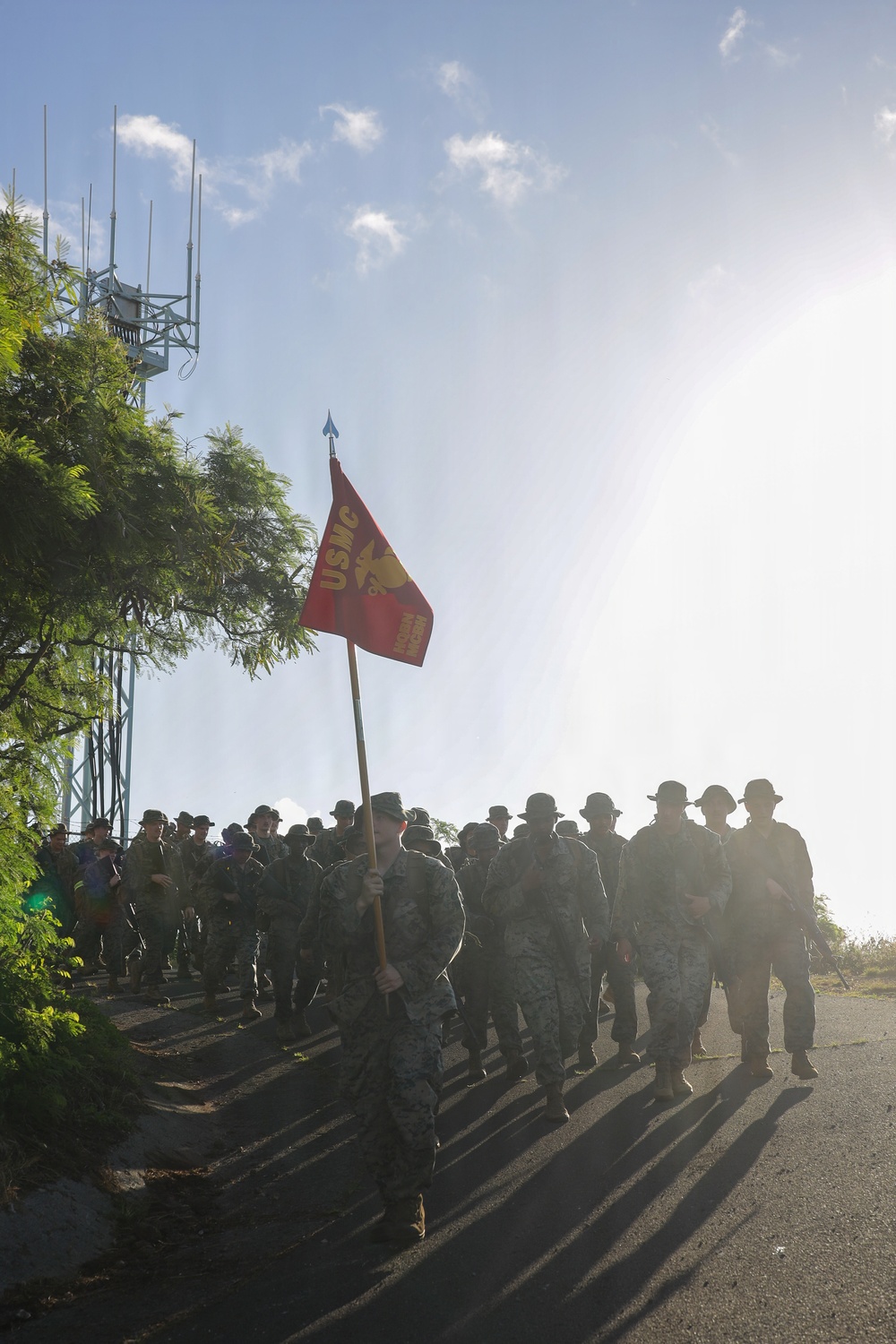 HQBN Conducts 15-km Conditioning Hike At MCBH
