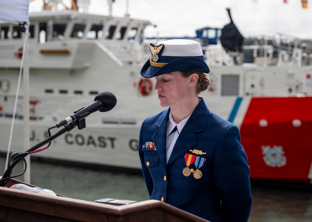 Coast Guard conducts change of command for Coast Guard Cutter John Witherspoon (WPC 1158)
