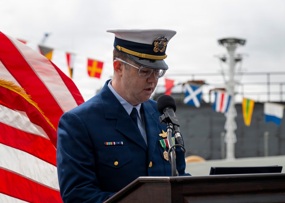 Coast Guard conducts change of command for Coast Guard Cutter John Witherspoon (WPC 1158)