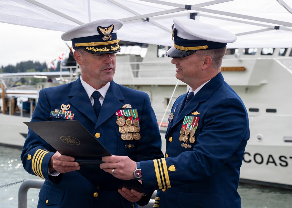 Coast Guard conducts change of command for Coast Guard Cutter John Witherspoon (WPC 1158)
