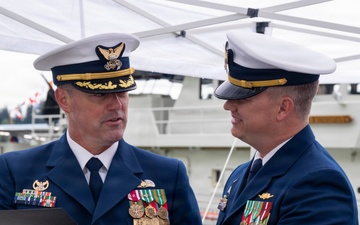 Coast Guard conducts change of command for Coast Guard Cutter John Witherspoon (WPC 1158)