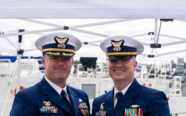 Coast Guard conducts change of command for Coast Guard Cutter John Witherspoon (WPC 1158)