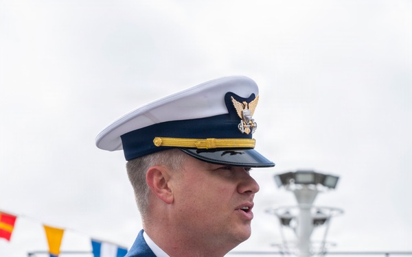 Coast Guard conducts change of command for Coast Guard Cutter John Witherspoon (WPC 1158)