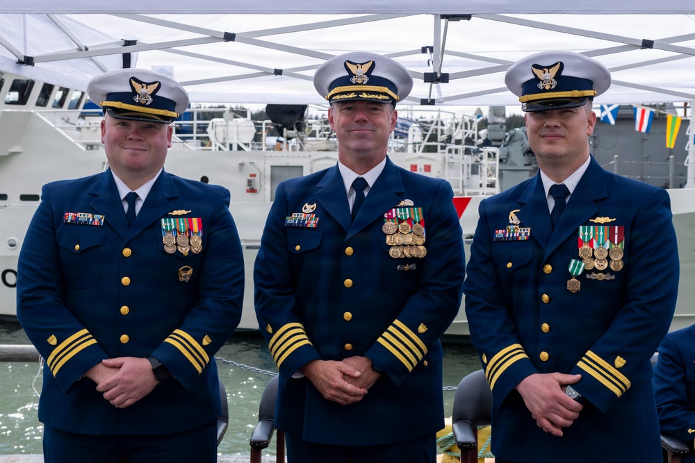 Coast Guard conducts change of command for Coast Guard Cutter John Witherspoon (WPC 1158)