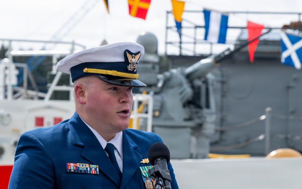 Coast Guard conducts change of command for Coast Guard Cutter John Witherspoon (WPC 1158)