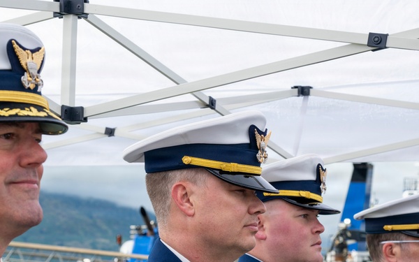 Coast Guard conducts change of command for Coast Guard Cutter John Witherspoon (WPC 1158)