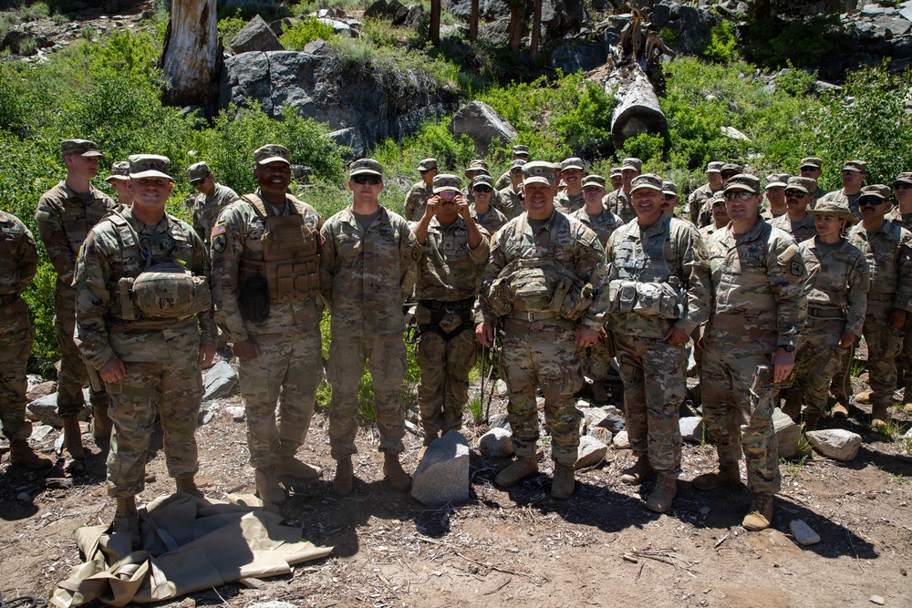 U.S Army National Guard Soldiers Assigned to the 609th Engineer Company Rappel Down an 80-Foot Rock