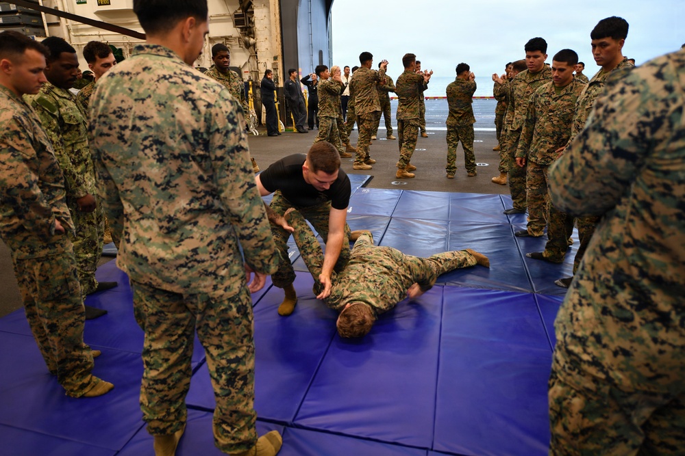 U.S. Marines Conduct MCMAP Training on USS Essex