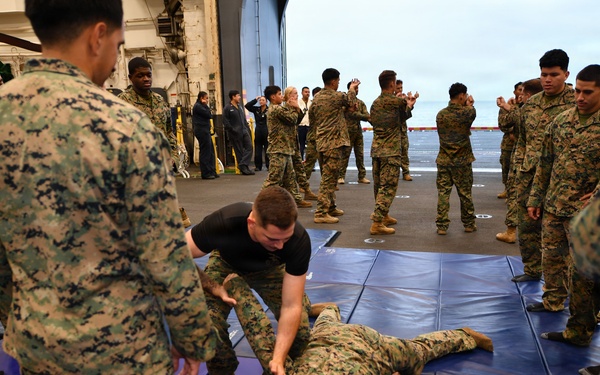 U.S. Marines Conduct MCMAP Training on USS Essex