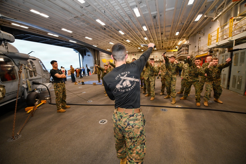 U.S. Marines Conduct MCMAP Training on USS Essex