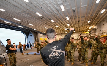 U.S. Marines Conduct MCMAP Training on USS Essex