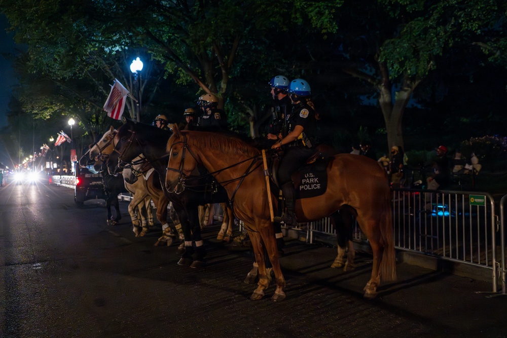 U.S. Park Police partrol during UFC Freedom 250