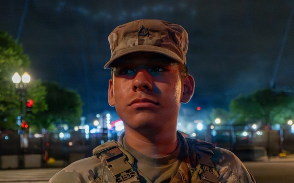 Mississippi National Guardsmen patrol after UFC Freedom 250 in front of the White House