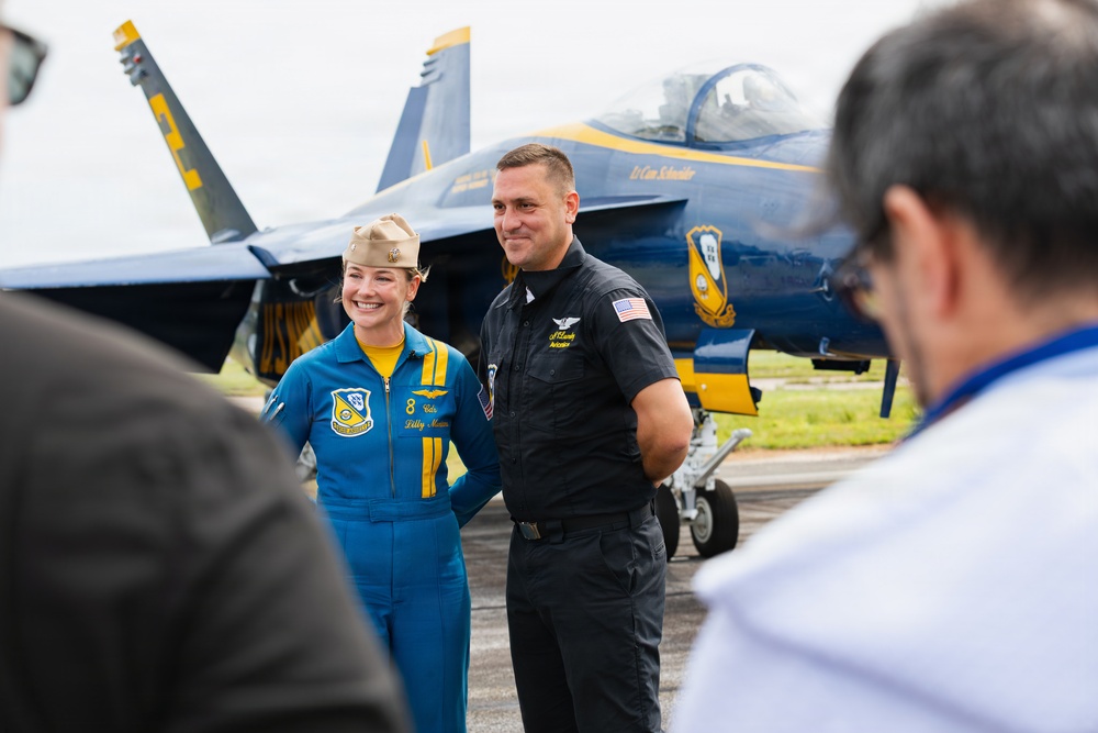 The Blue Angels participate in media day ahead of the Naval Air Station Patuxent River Air Show