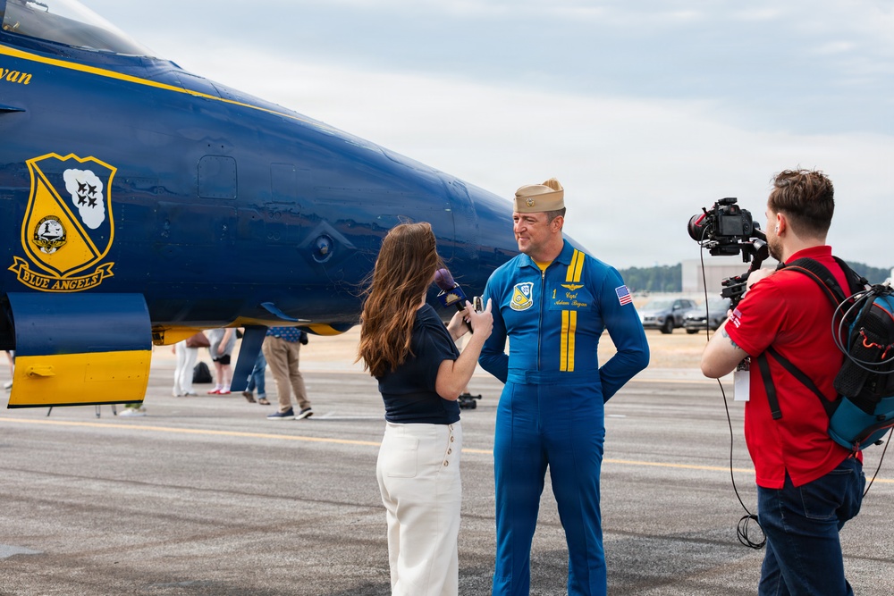The Blue Angels participate in media day ahead of the Naval Air Station Patuxent River Air Show