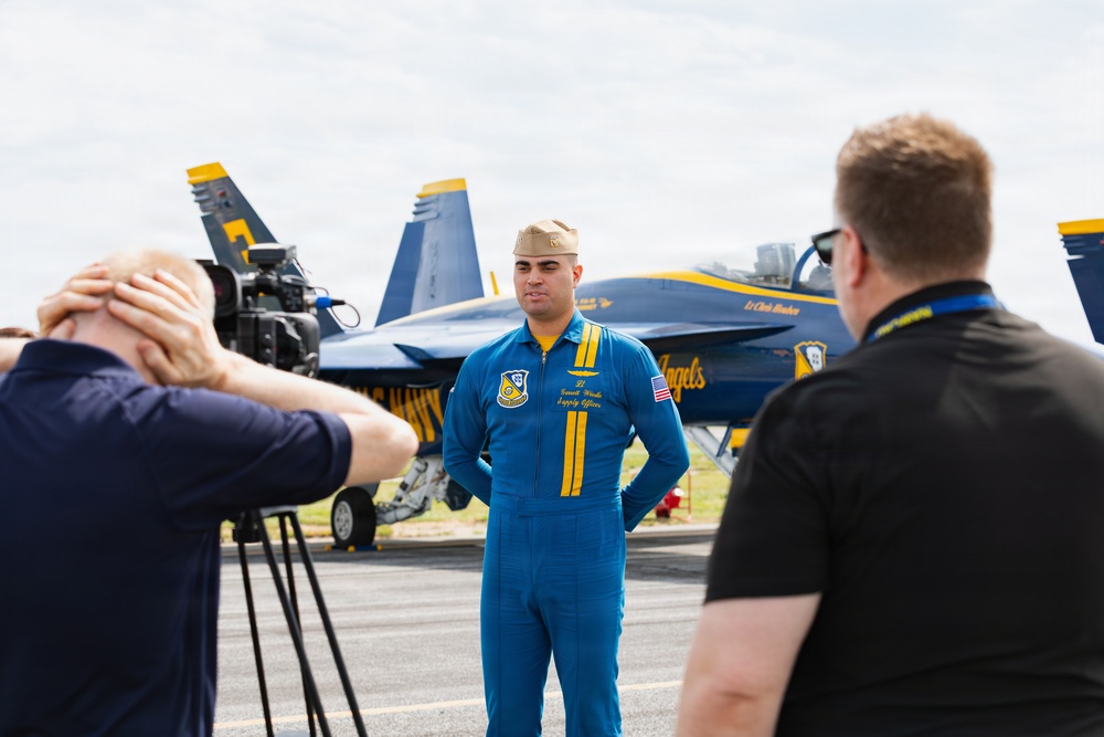 The Blue Angels participate in media day ahead of the Naval Air Station Patuxent River Air Show