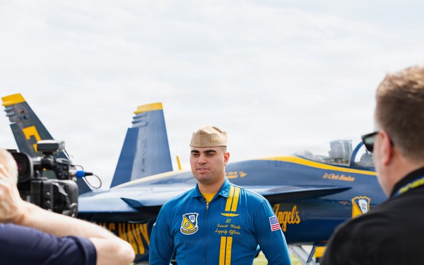 The Blue Angels participate in media day ahead of the Naval Air Station Patuxent River Air Show