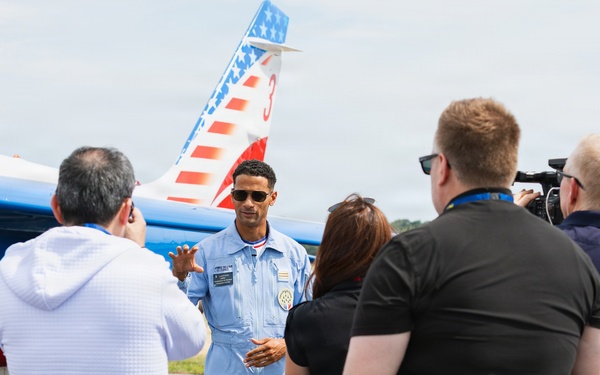Patrouille de France participate in media day ahead of the Naval Air Station Patuxent River Air Show