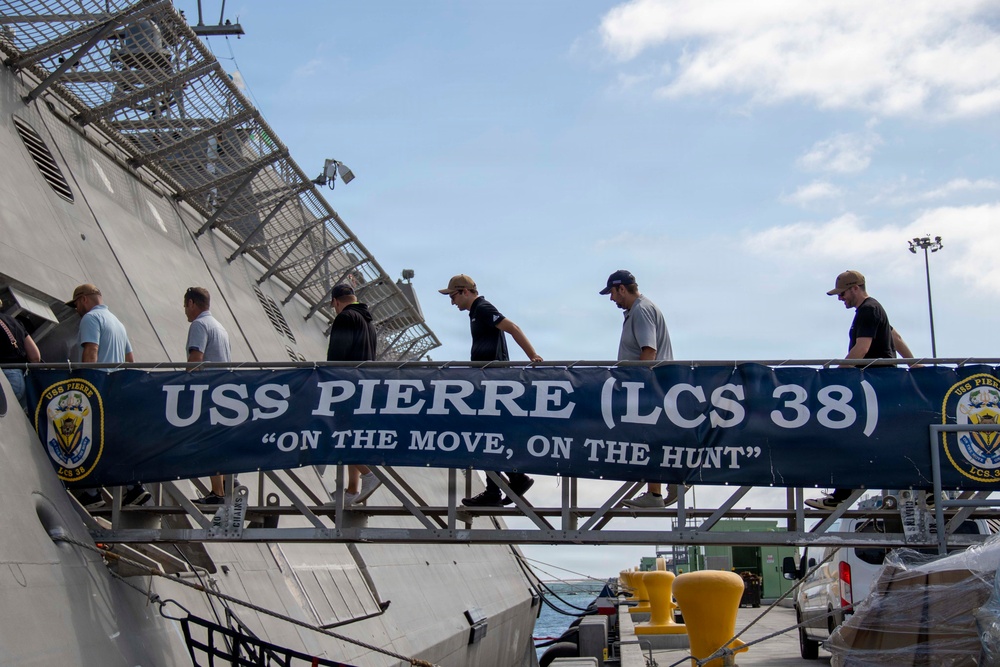 NASCAR pit crew tour USS Pierre (LCS 38)