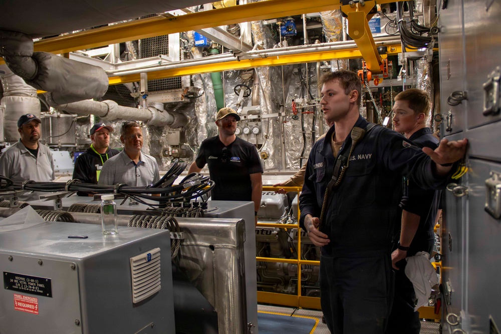 NASCAR pit crew tour USS Pierre (LCS 38)