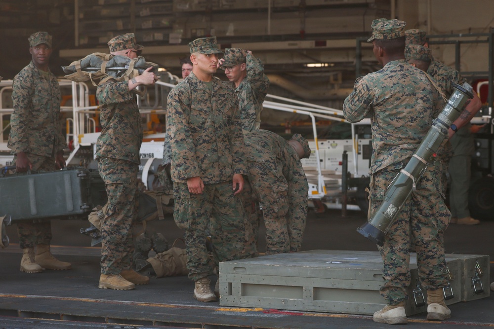 15th Marine Expeditionary Unit boards USS Essex