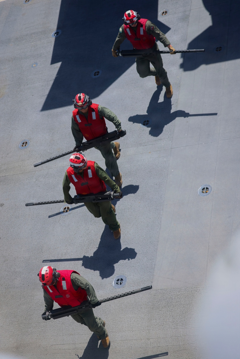 U.S. Marines and Sailors conduct flight operations on USS Essex