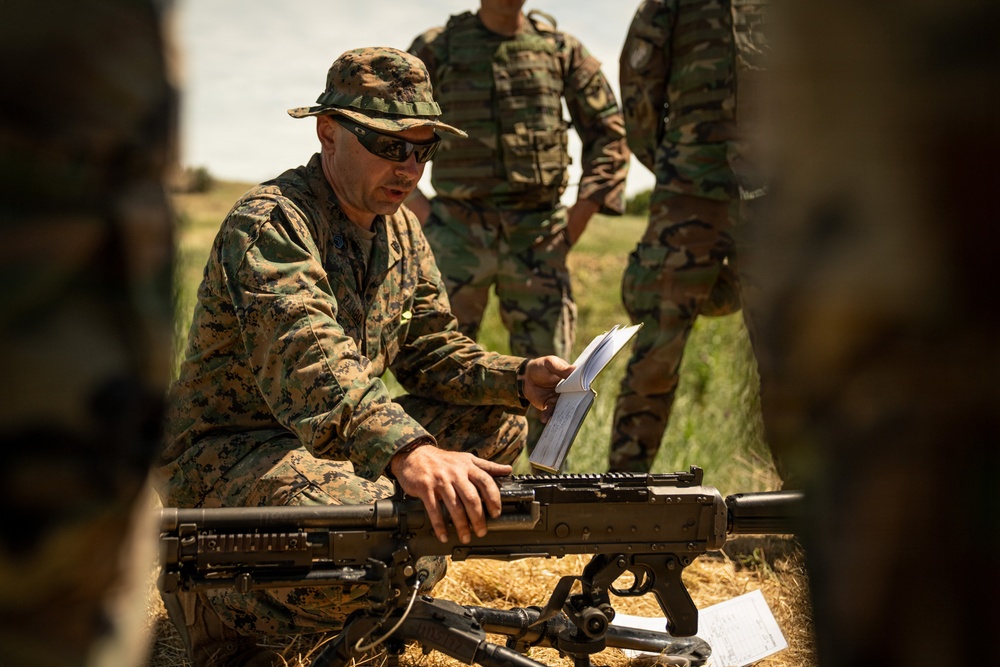 U.S. Marines, Romanian, Moldovan forces conduct M240B machine gun range in Romania
